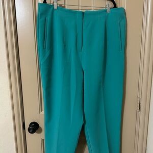 Worthington Teal Slim Leg Trousers Super High Waisted Women’s 18